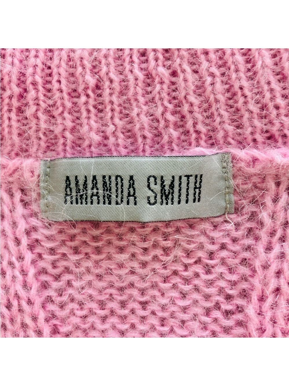 Amanda Smith Coquette Soft Girl Cloud Luxe Pink Mohair Sweater L Cable Knit - Picture 7 of 7